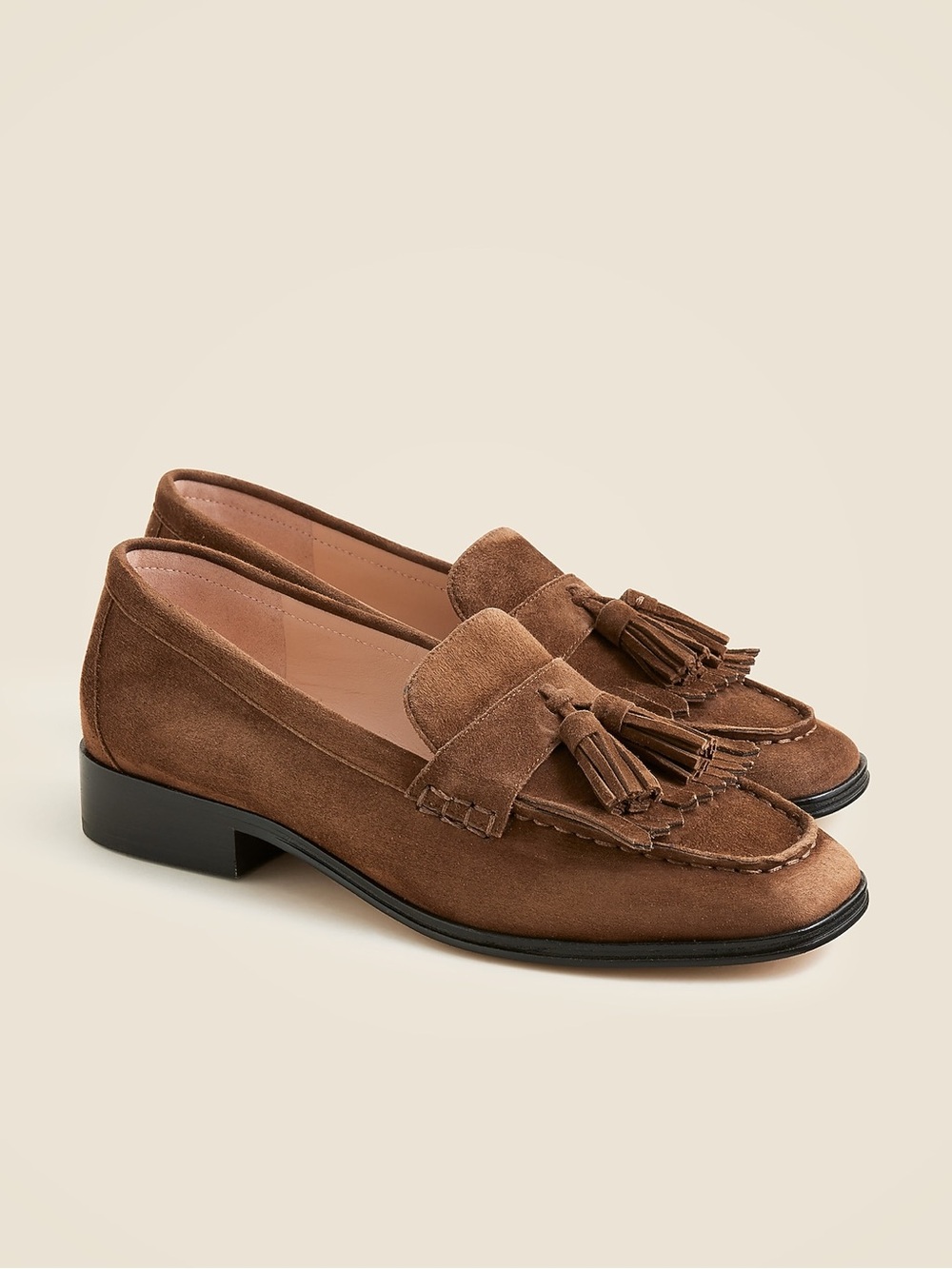 J. Crew Maison Tassel Loafers in Brown Suede